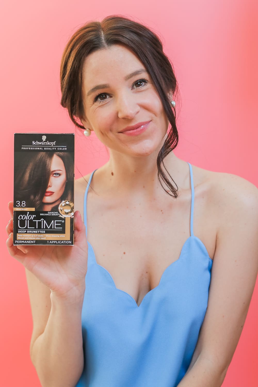 Easy Braided Chignon Tutorial and At-Home Hair Dye Tips by Stephanie Ziajka from the popular beauty blog Diary of a Debutante, easy dressy hairstyles for long hair, undone chignon tutorial, Schwarzkopf Color Ultime hair color review, Schwarzkopf Color Ultime 3.8 Deep Brunette