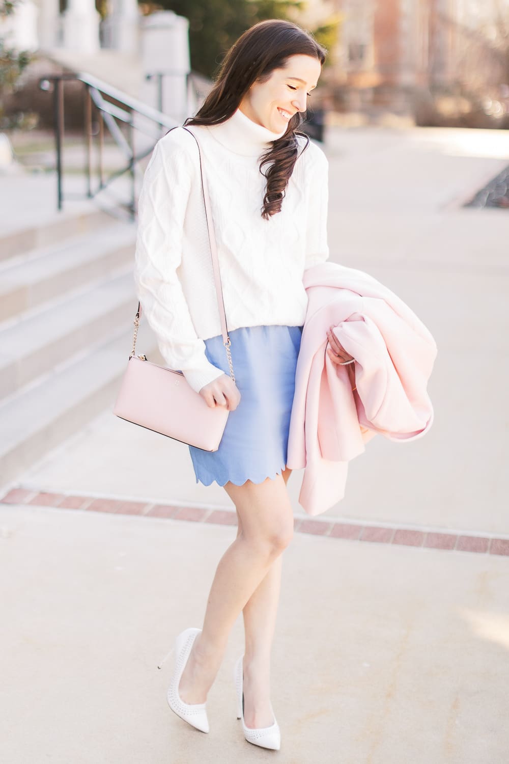 Preppy Spring Outfits: My Top J.Crew Factory Spring Style Picks by Stephanie Ziajka from the popular affordable fashion blog Diary of a Debutante, J.Crew Factory Scalloped Sidewalk Skirt, J.Crew Factory Scalloped Cami Tops, cute spring outfits for women, cute spring outfits