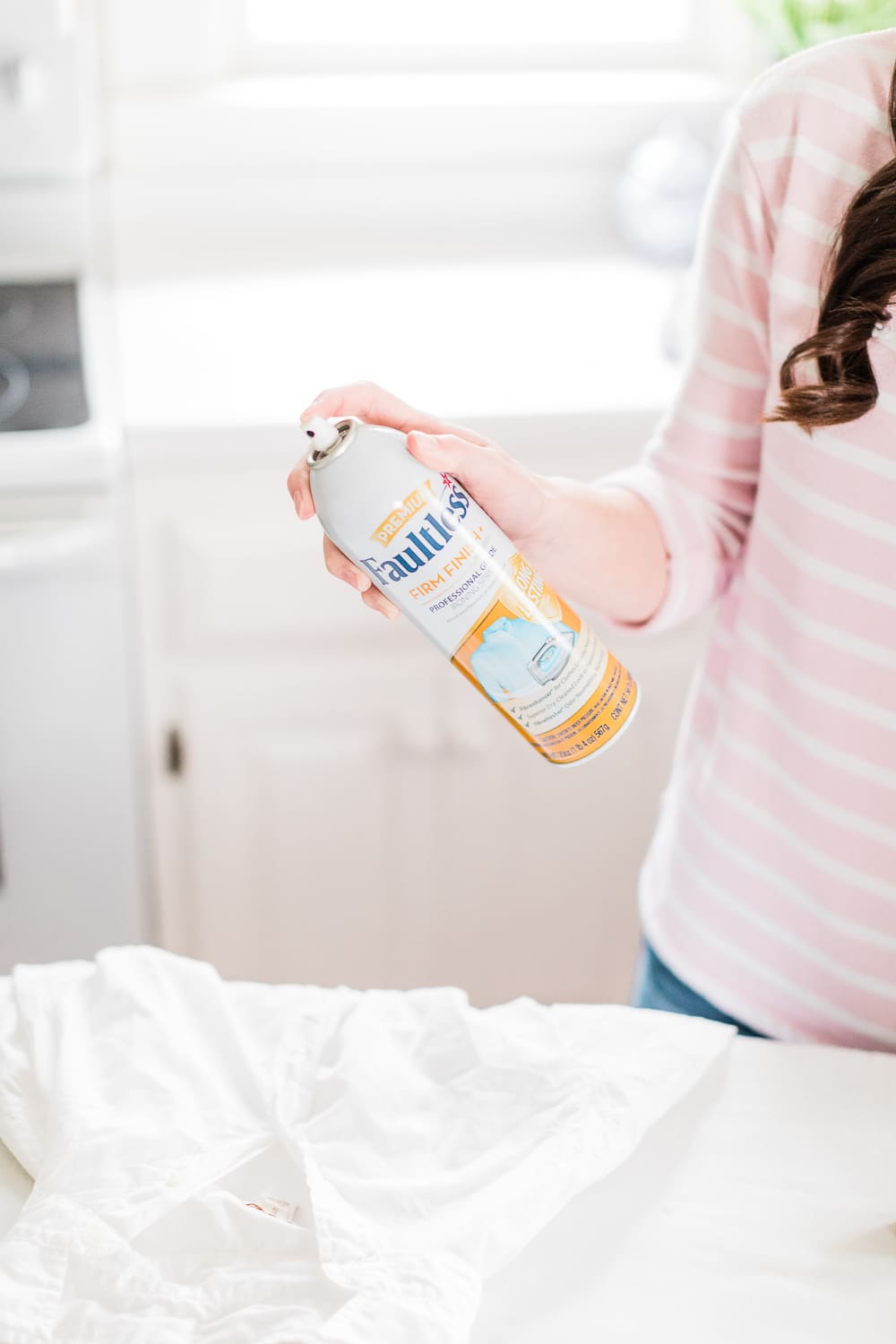 how to use starch spray, how to use spray starch ironing, how to iron with starch spray, how does spray starch work, Niagara Faultless Premium Starch spray uses, How to Use Starch Spray + 5 Must-Know Budget-Friendly Clothing Hacks by affordable fashion blogger Stephanie Ziajka from Diary of a Debutante