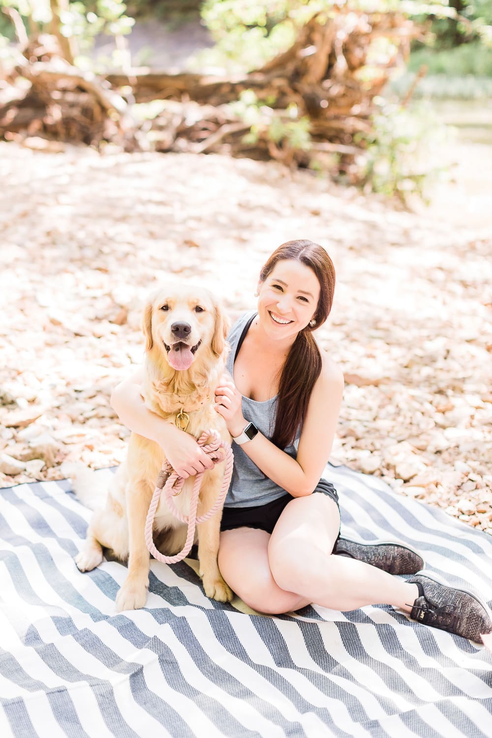 Cute golden retriever puppy hiking, hiking lunch ideas, what to pack on hiking lunch, healthy hiking lunch, Poland Spring Origin Natural Spring Water at Walmart, Summer Adventuring: How to Plan the Perfect Hiking Picnic by popular midwest blogger Stephanie Ziajka from Diary of a Debutante, Columbia MO hiking