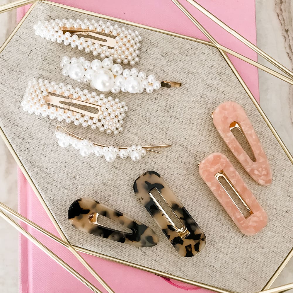 Amazon 16-Piece Hair Barrette Set, Amazon pearl hair barrettes, Amazon Prime Day Try-On Haul: Top Affordable Fashion Finds