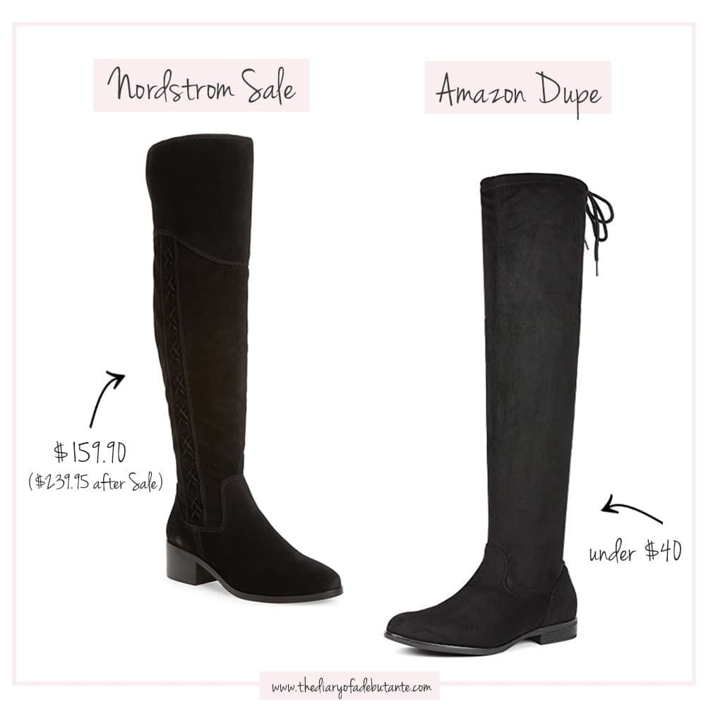 Vince Camuto Kreesell Knee High Boots dupes on Amazon, Nordstrom Anniversary Sale Dupes on Amazon: The Ultimate 2019 List by popular affordable fashion blogger Stephanie Ziajka from Diary of a Debutante