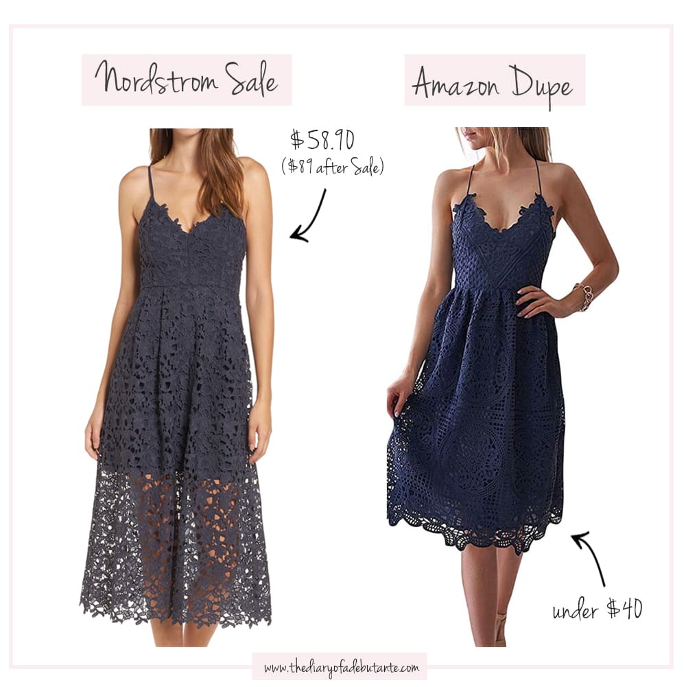 ASTR the Label Lace Midi Dress dupe on Amazon, Nordstrom Anniversary Sale Dupes on Amazon: The Ultimate 2019 List by popular affordable fashion blogger Stephanie Ziajka from Diary of a Debutante