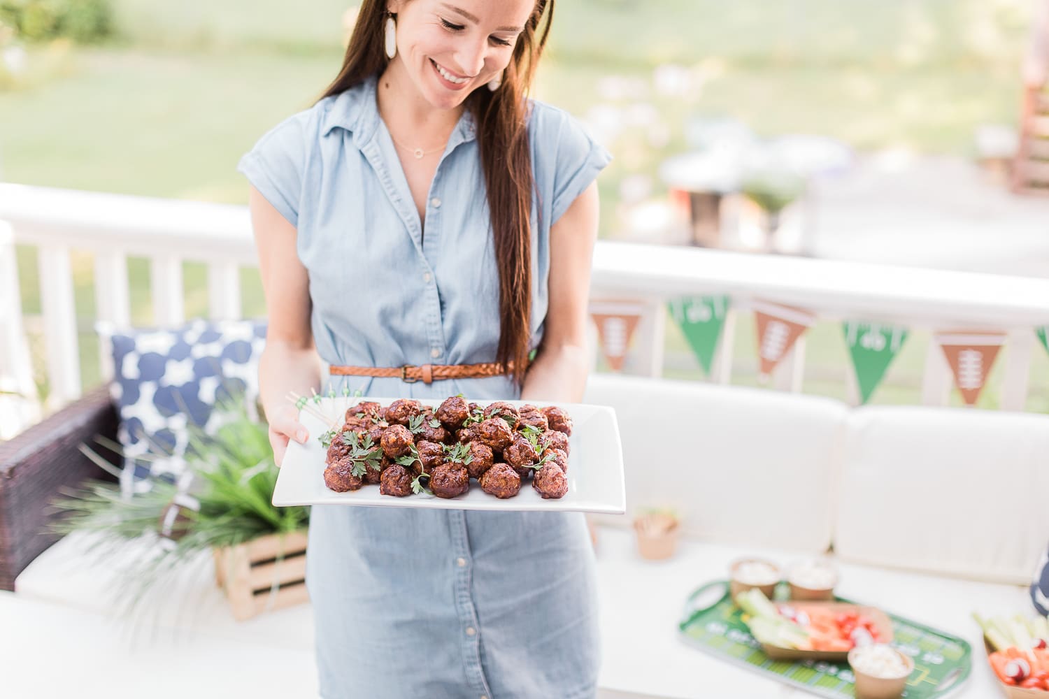Game Day oven baked meatball recipe from blogger Stephanie Ziajka on Diary of a Debutante