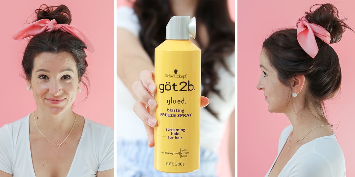 How to Wear Hair Scarves: 3 Easy-to-Wear Hairstyles + Fall Hair Refresh by popular beauty blogger Stephanie Ziajka on Diary of a Debutante, ways to wear hair scarves, how to wear a scarf in your hair, pink hair scarf, messy bun hair scarf hairstyle