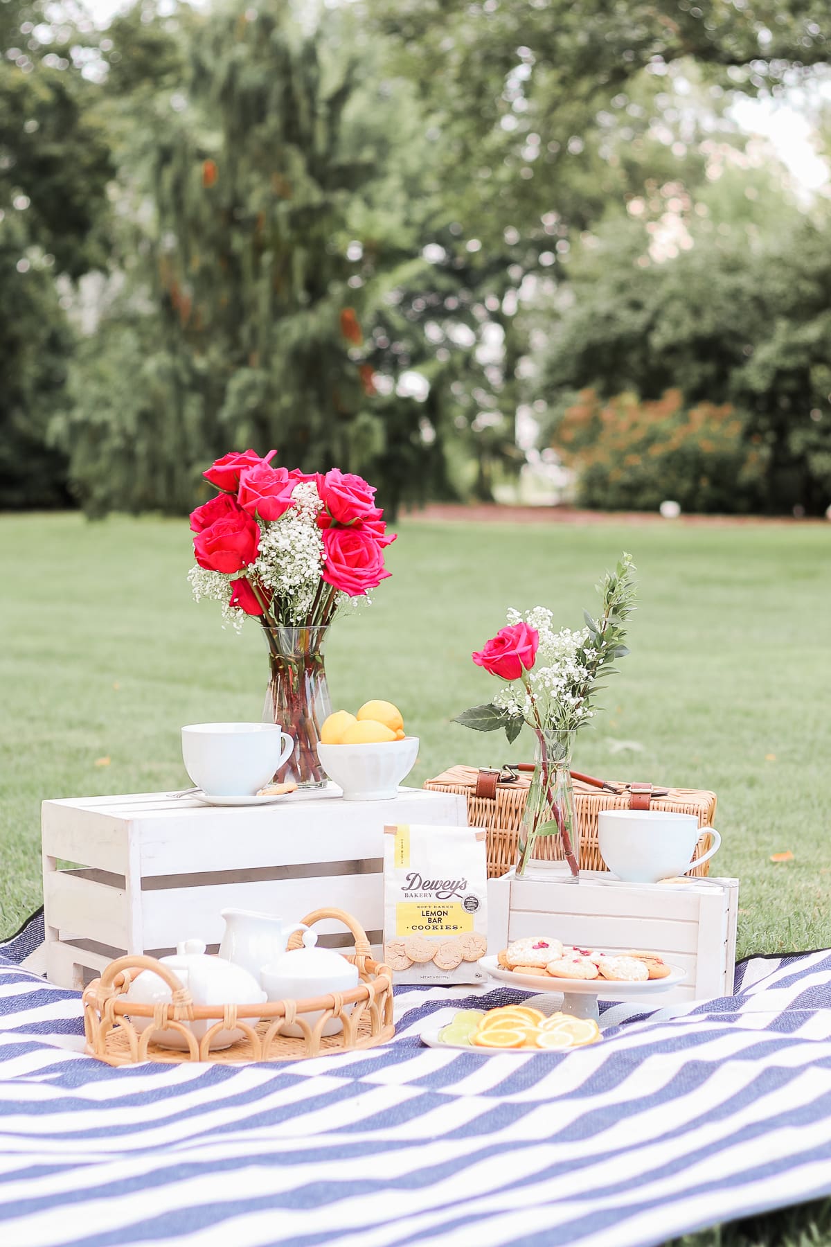The Perfect Afternoon Tea Picnic Spread by popular midwest lifestyle blogger Stephanie Ziajka on Diary of a Debutante, tea party picnic spread, tea party picnic ideas, afternoon tea picnic ideas, Dewey's Bakery Lemon Bar Cookies