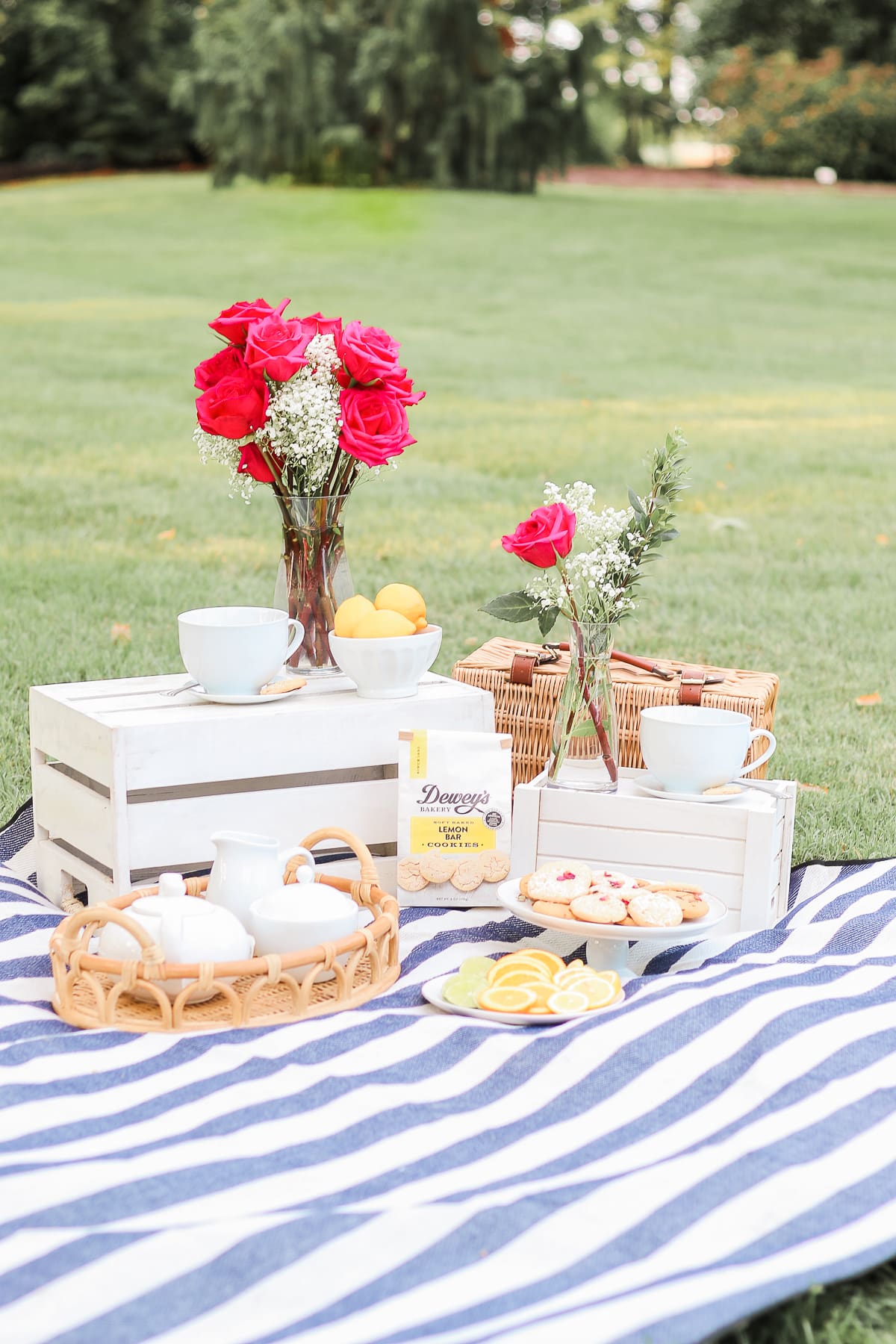 The Perfect Afternoon Tea Picnic Spread by popular midwest lifestyle blogger Stephanie Ziajka on Diary of a Debutante, tea party picnic spread, tea party picnic ideas, afternoon tea picnic ideas, Dewey's Bakery Lemon Bar Cookies