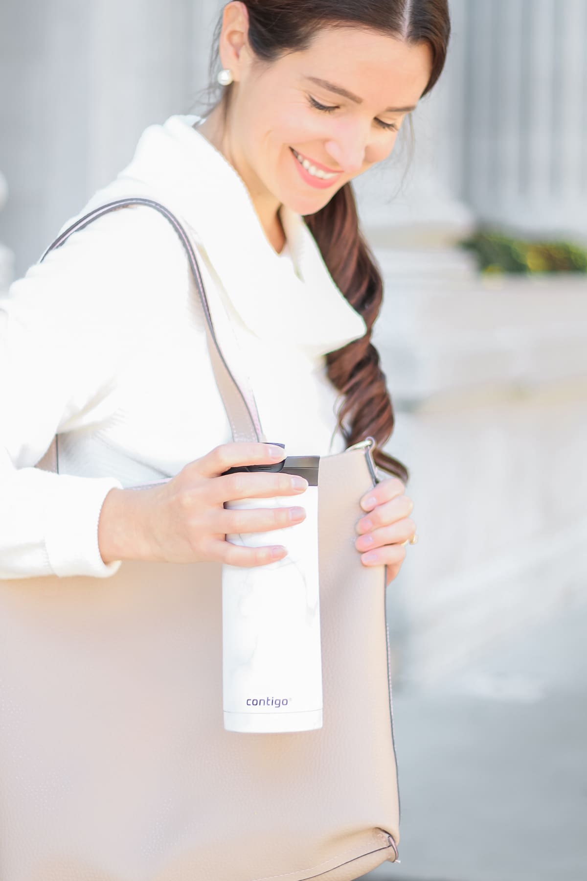 Contigo Couture SNAPSEAL Thermal Mug in white marble