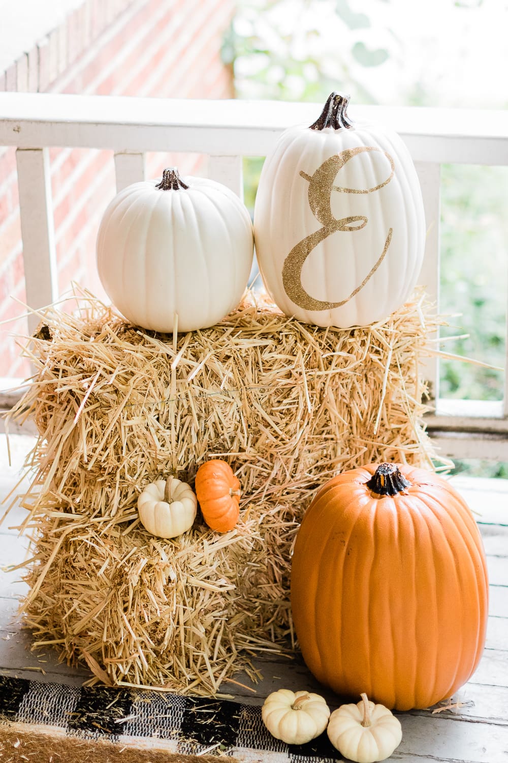DIY Monogrammed Glitter Pumpkin Tutorial by popular DIY blogger Stephanie Ziajka on Diary of a Debutante, DIY fall decor ideas, Cricut monogram project, Cricut Explore Air 2 projects, monogrammed pumpkin tutorial, pumpkin decor ideas
