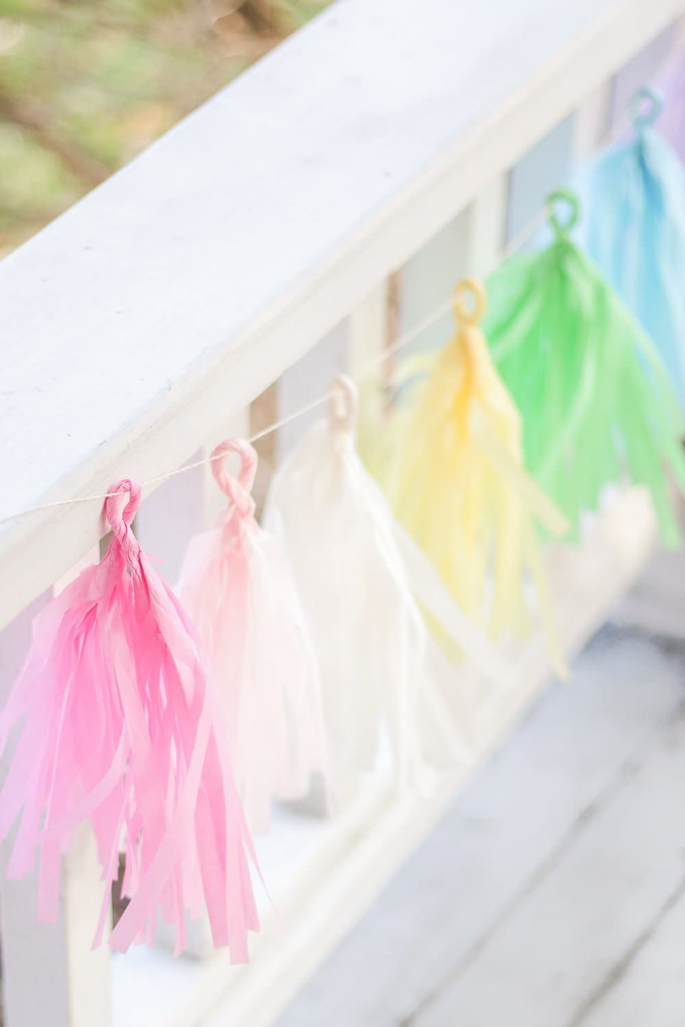 DIY tissue tassel garland tutorial by DIY blogger Stephanie Ziajka of Diary of a Debutante