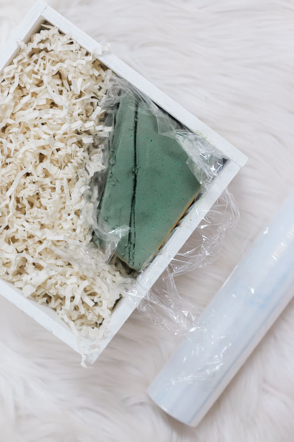 Step 2 of blogger Stephanie Ziajka's flowers in a box DIY on Diary of a Debutante