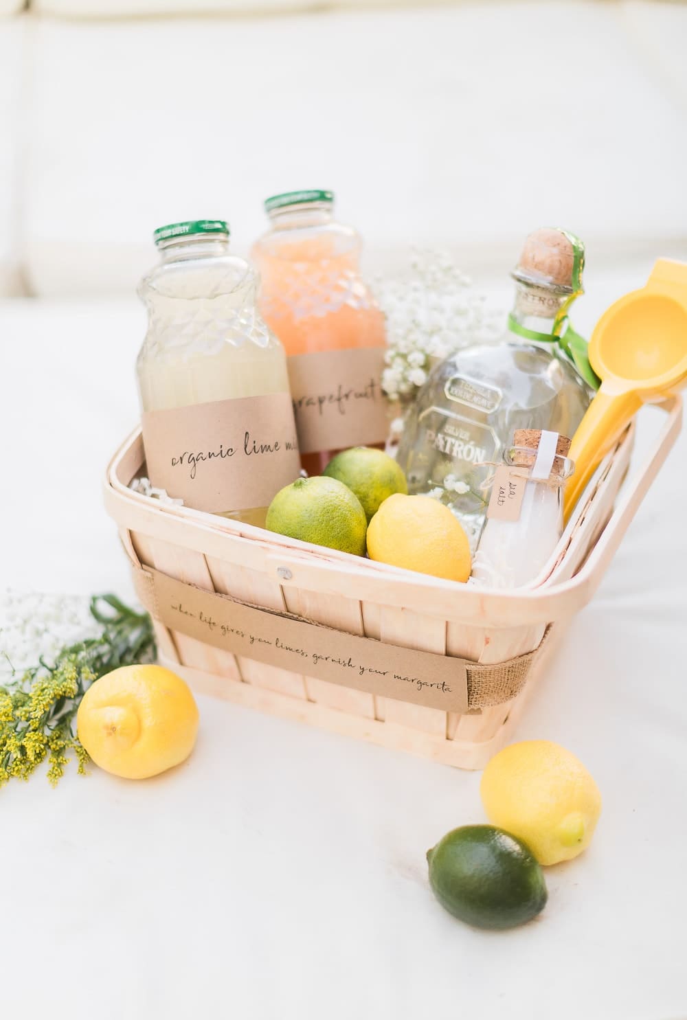 Blogger Stephanie Ziajka shares a DIY margarita gift basket on Diary of a Debutante