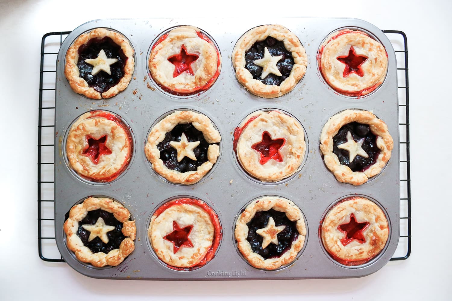 Blogger Stephanie Ziajka shows how to make miniature blueberry pies in a muffin tin on Diary of a Debutante