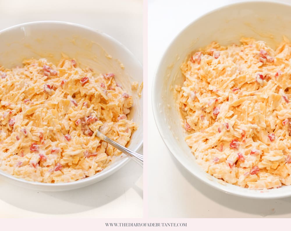 Step one of blogger Stephanie Ziajka's warm pimento cheese dip recipe on Diary of a Debutante