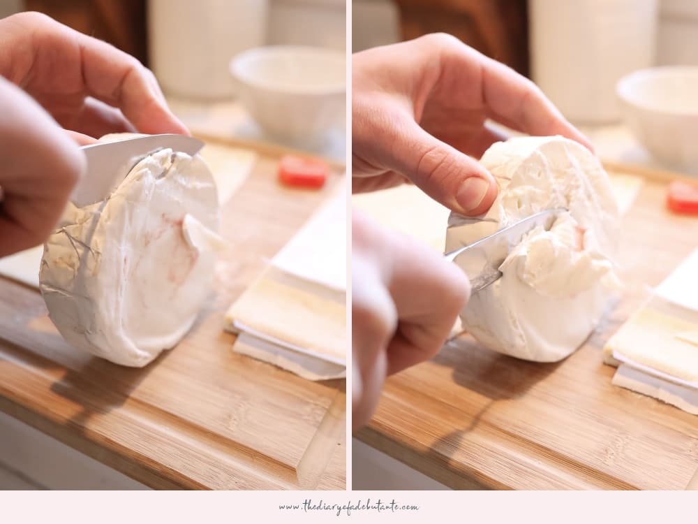 Blogger Stephanie Ziajka shows how to make baked brie with jam on Diary of a Debutante