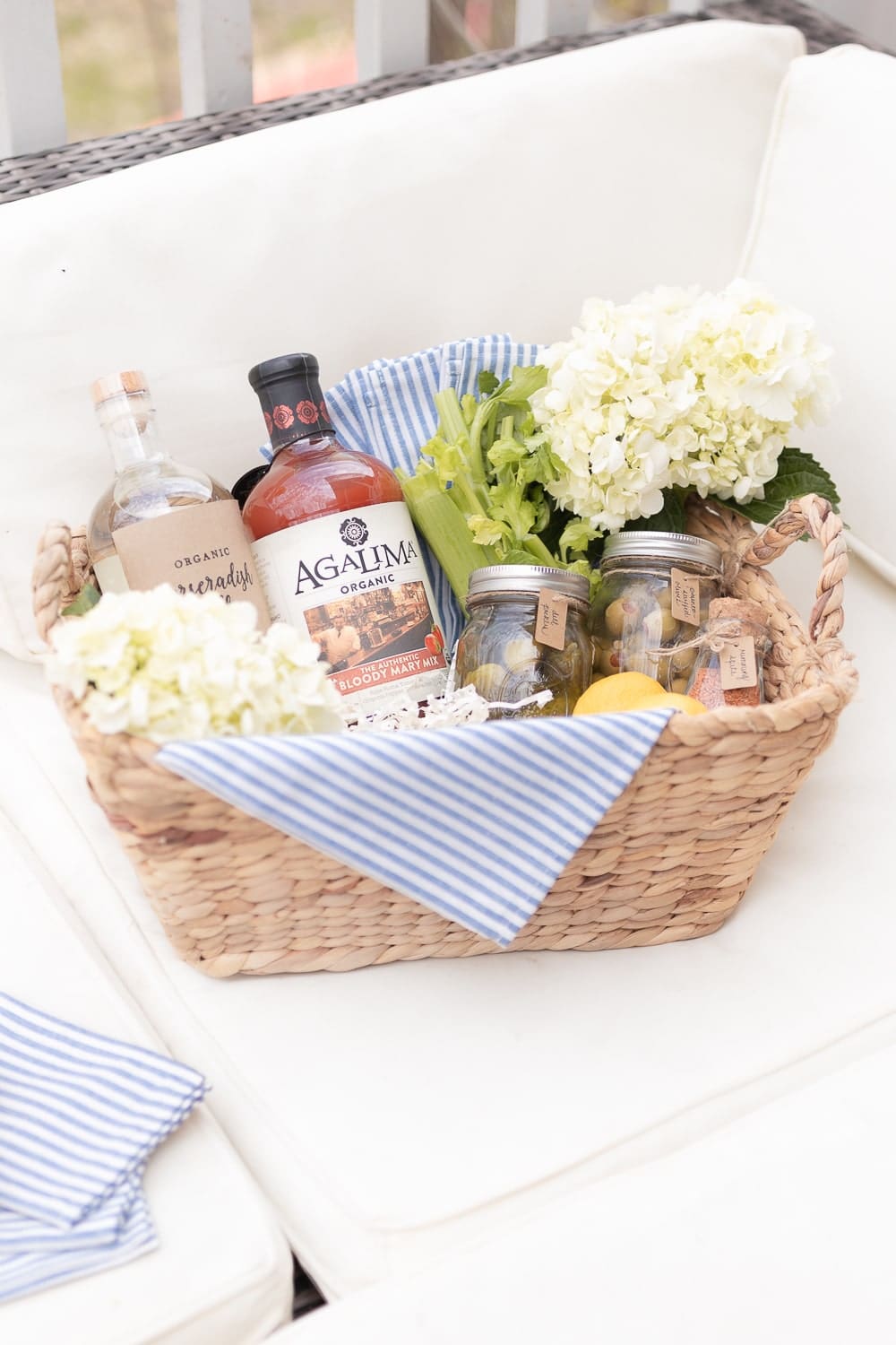 Southern lifestyle blogger Stephanie Ziajka shares one of her favorite DIY gift baskets (a bloody mary gift basket) on Diary of a Debutante