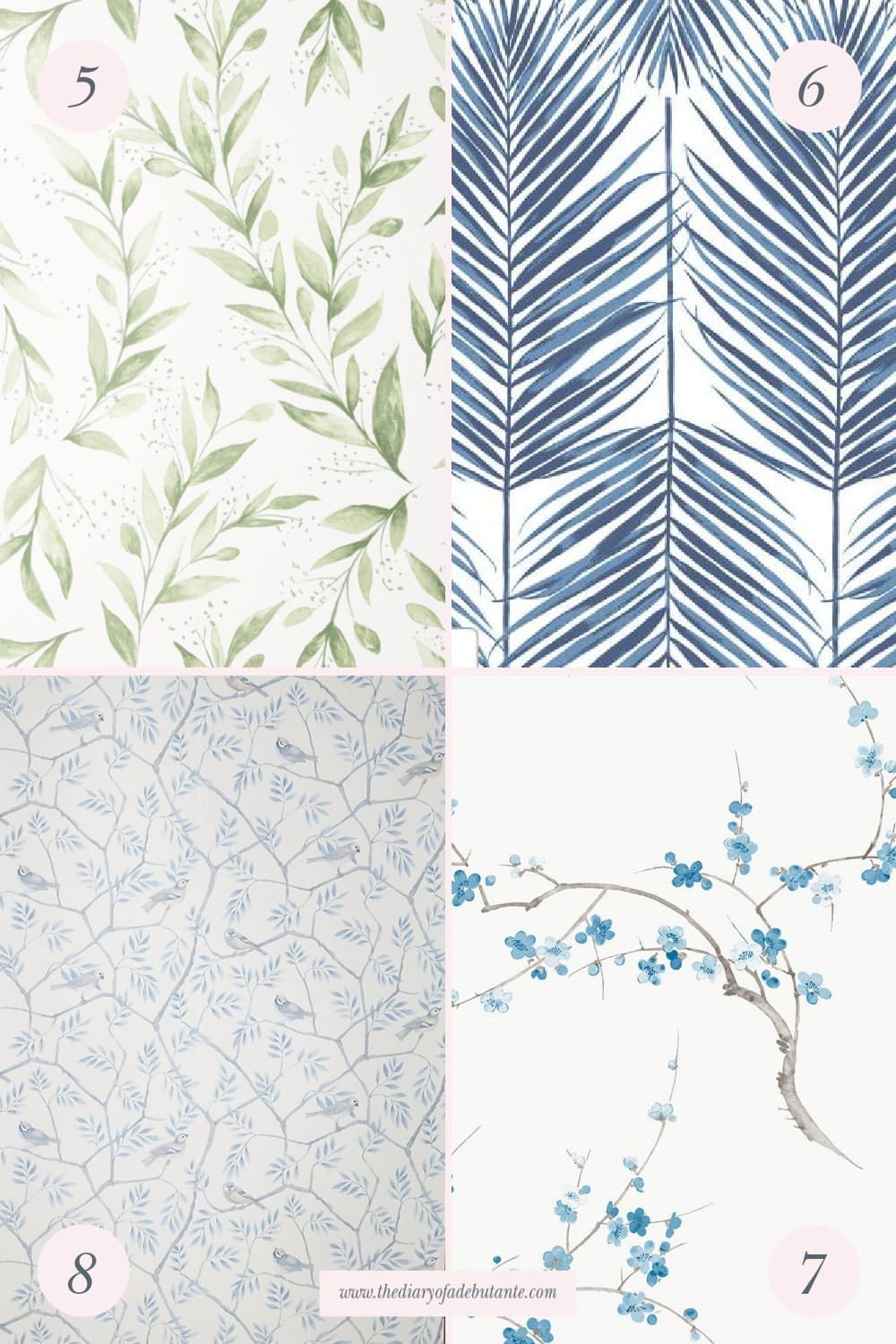 Coastal living room wallpaper ideas 2021 from blogger Stephanie Ziajka on Diary of a Debutante