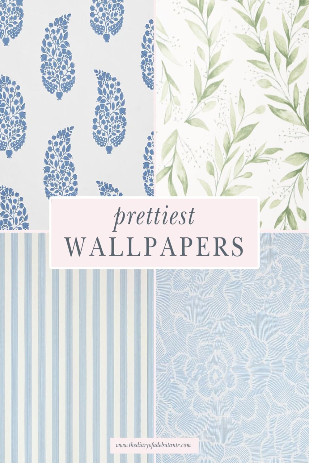 Living room wallpaper ideas by blogger Stephanie Ziajka on Diary of a Debutante