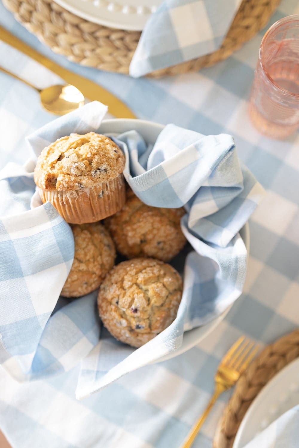 Blueberry muffins from Hy-Vee served for Mother's Day brunch by blogger Stephanie Ziajka on Diary of a Debutate
