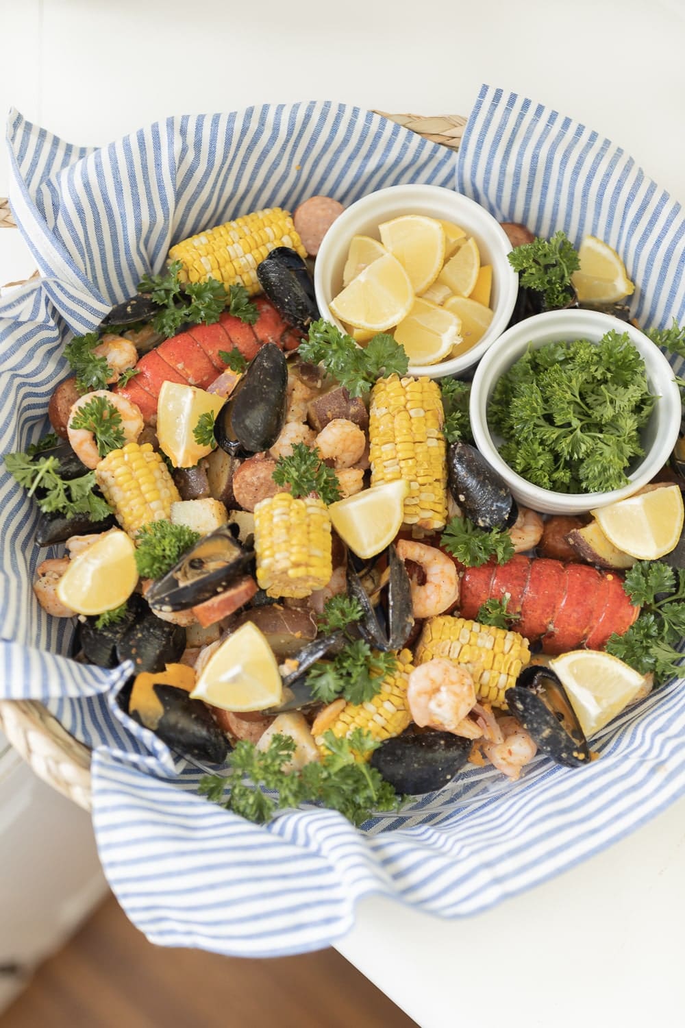 Blogger Stephanie Ziajka shares her simple sheet pan clambake recipe Diary of a Debutante