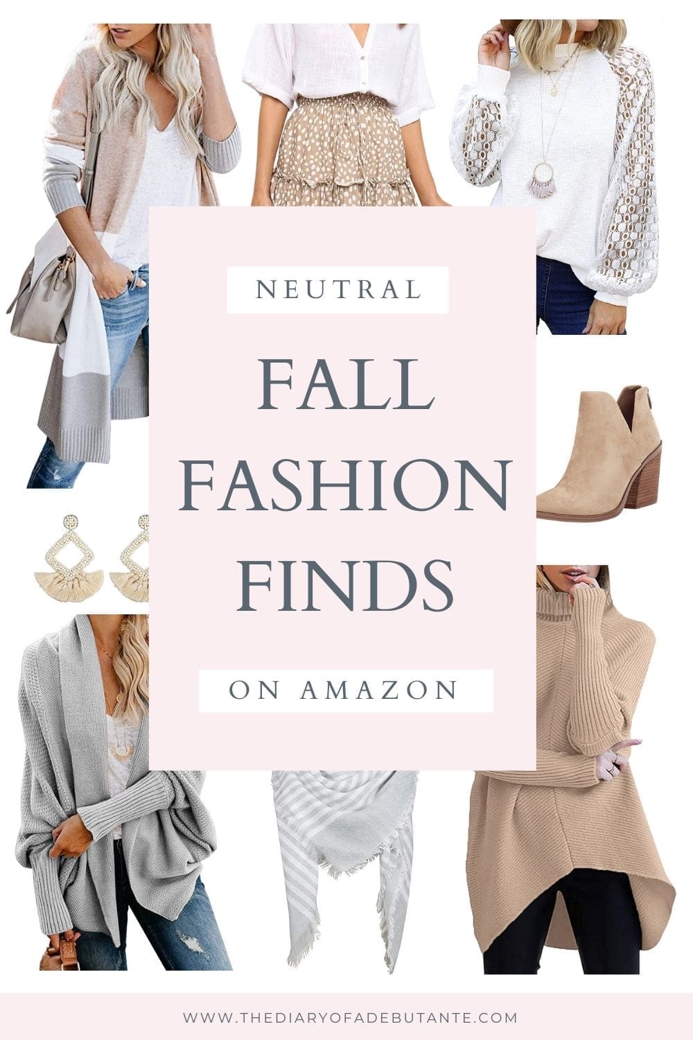 Affordable fashion blogger Stephanie Ziajka shares her favorite neutral fall fashion finds on Amazon on Diary of a Debutante