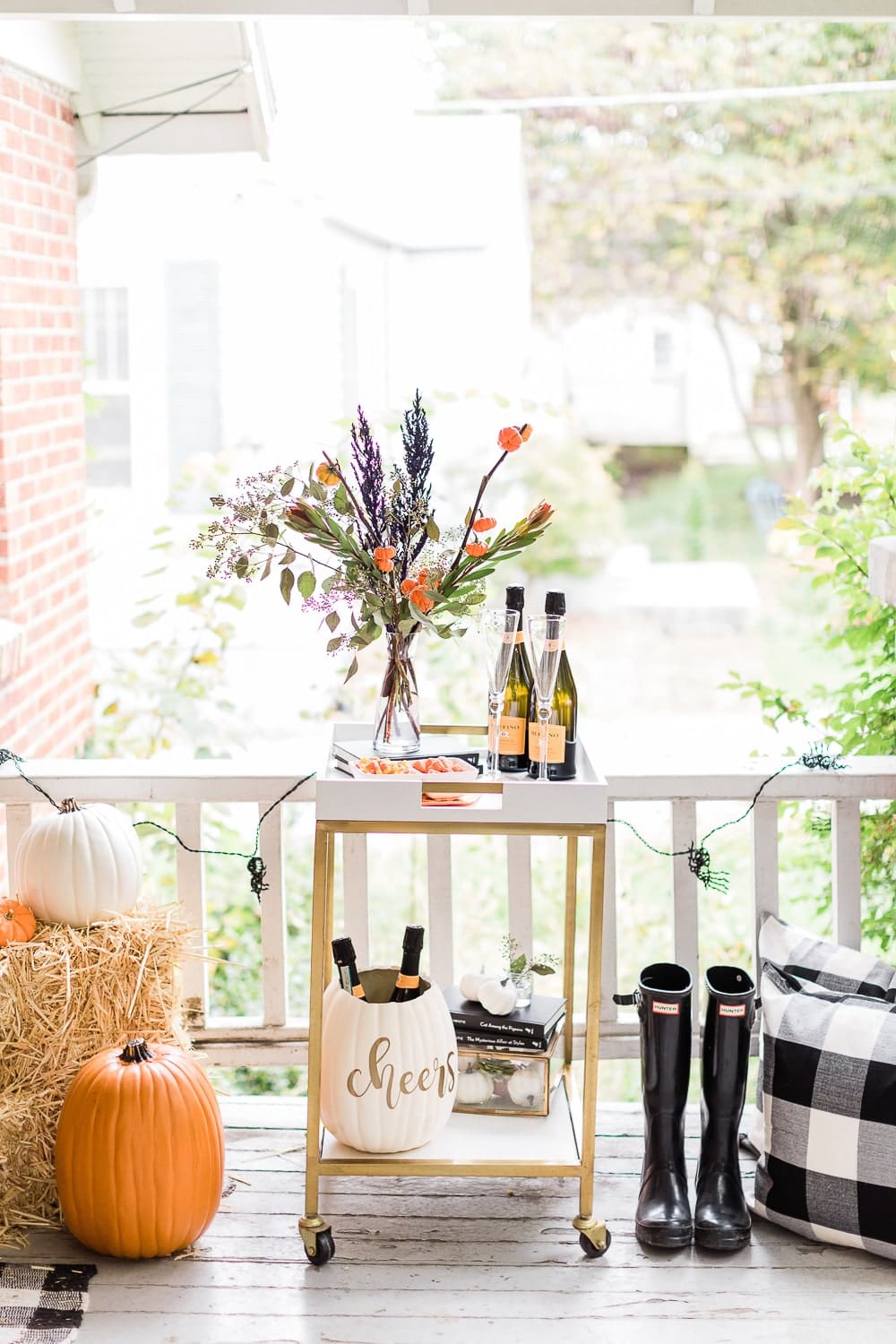 Cute Halloween bar cart designed by blogger Stephanie Ziajka on Diary of a Debutante