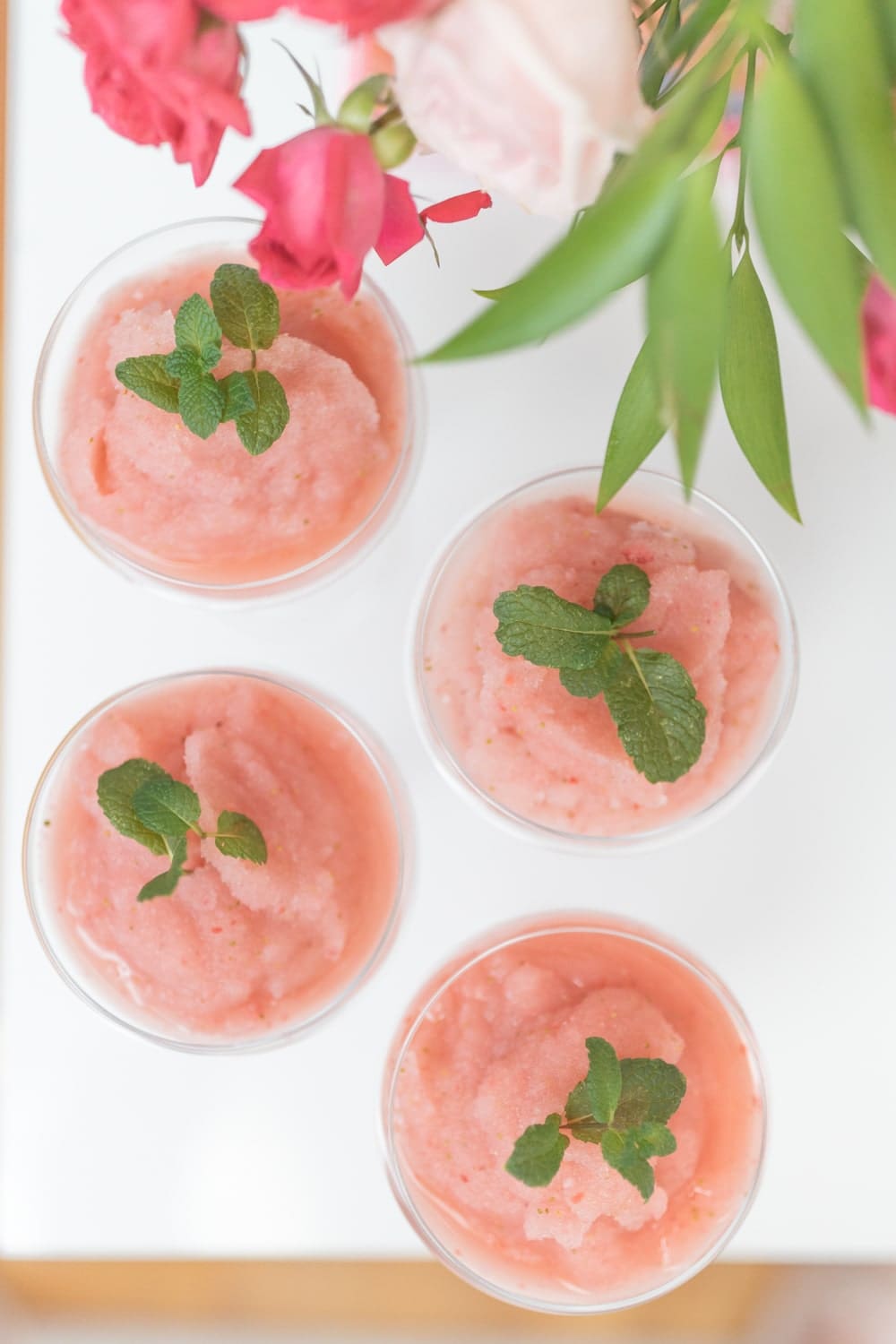Strawberry frose recipe served at Galentine's Day brunch by blogger Stephanie Ziajka on Diary of a Debutante
