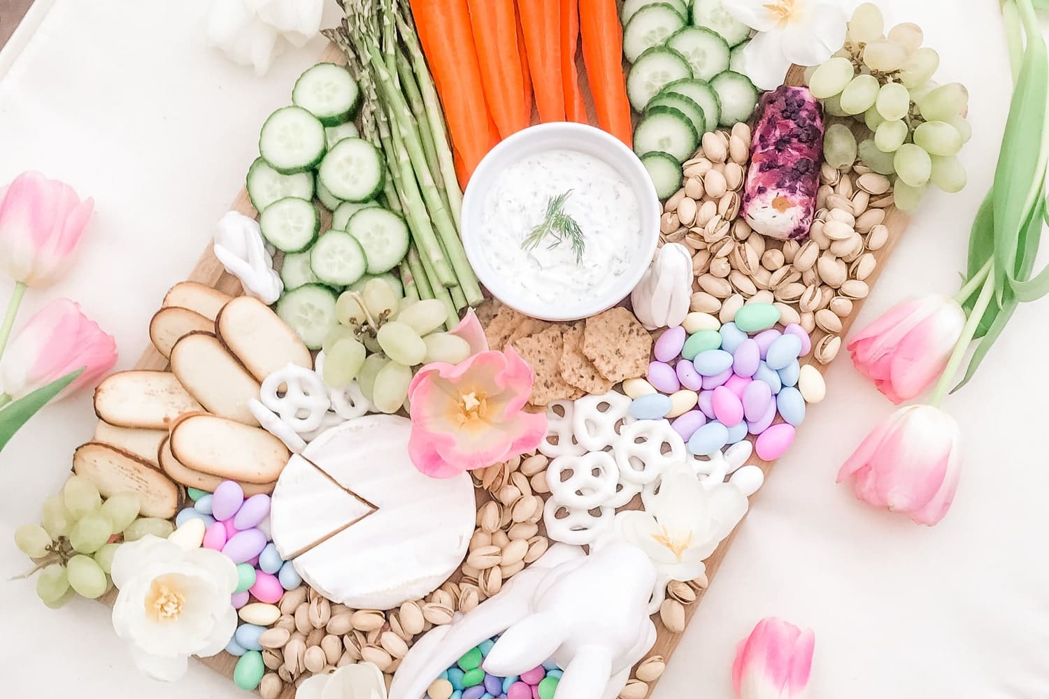 Blogger Stephanie Ziajka shares an Easter cheese board on Diary of a Debutante