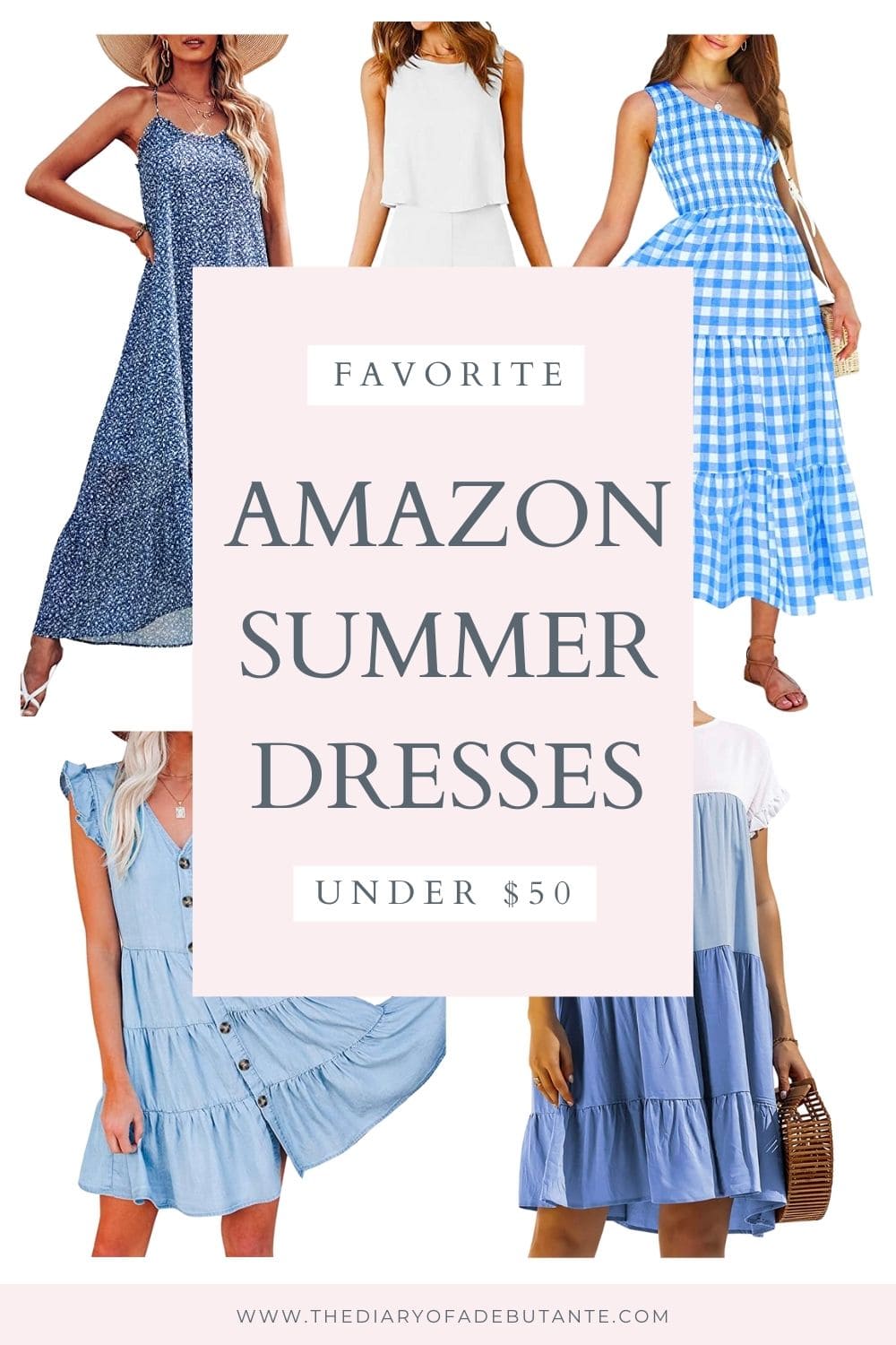 Cute summer dresses on Amazon curated by affordable fashion blogger Stephanie Ziajka on Diary of a Debutante