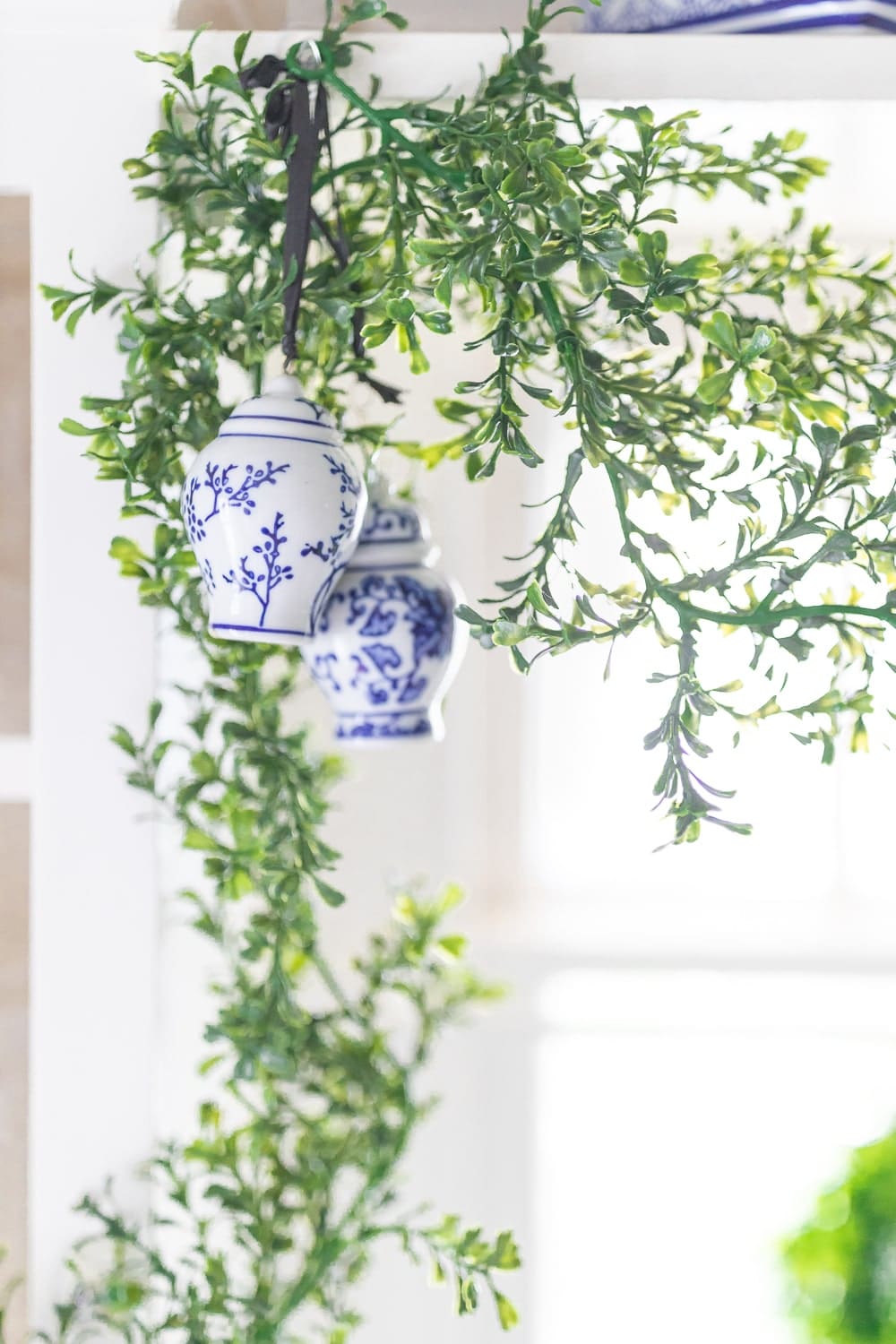 Southern lifestyle blogger Stephanie Ziajka decorates her kitchen with mini ginger jar ornaments from Amazon on Diary of a Debutante