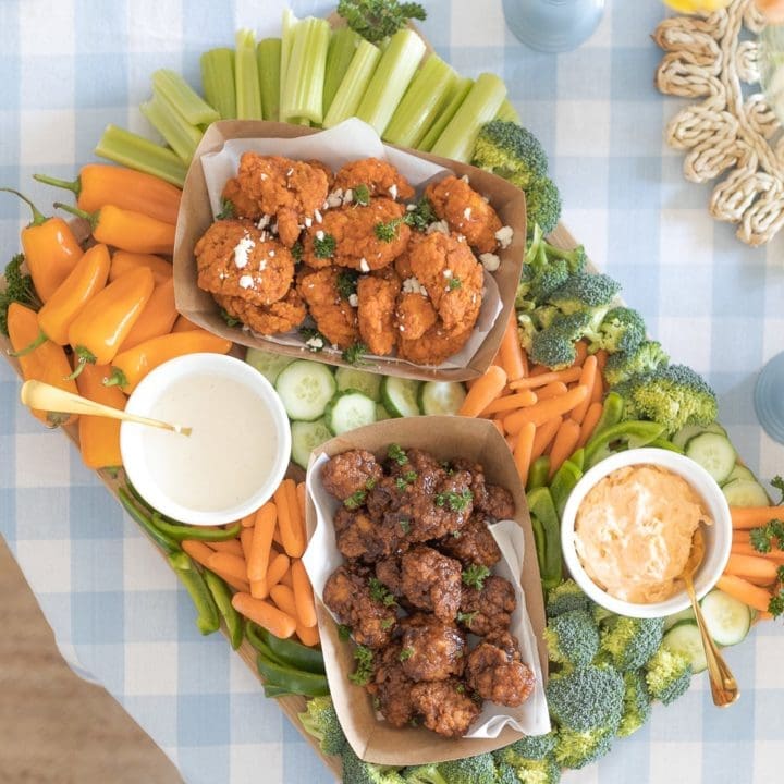 chicken wing charcuterie board made by southern lifestyle blogger Stephanie Ziajka on Diary of a Debutante