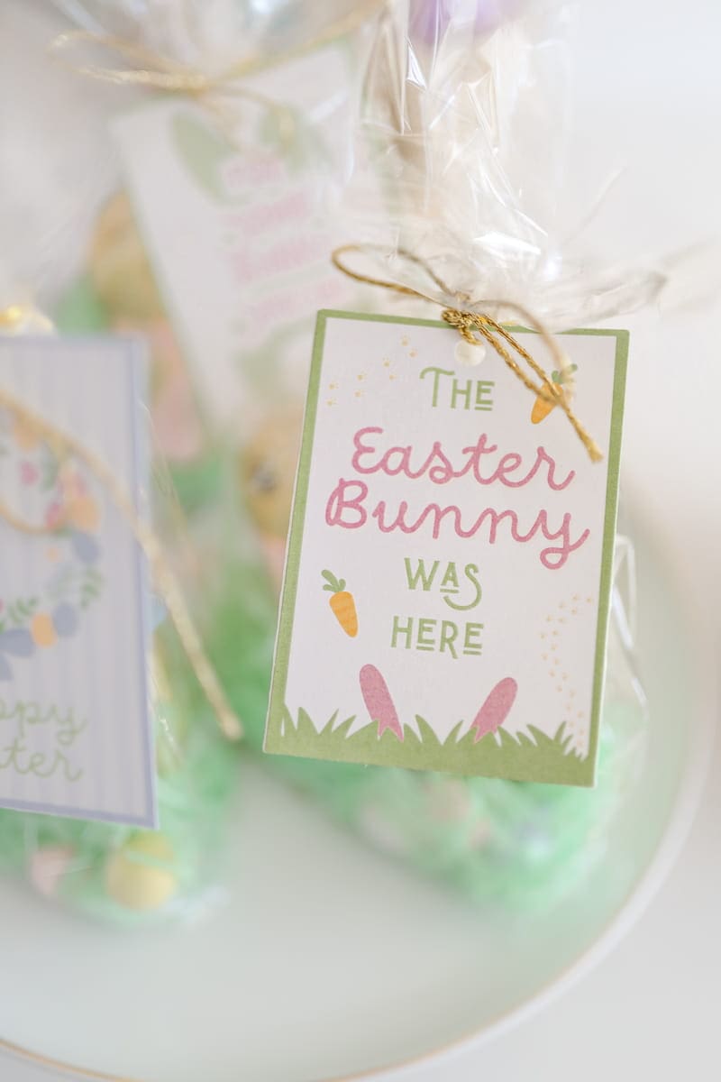 Blogger Stephanie Ziajka shows how to make Easter gifts look cute with printable Easter tags on Diary of a Debutante