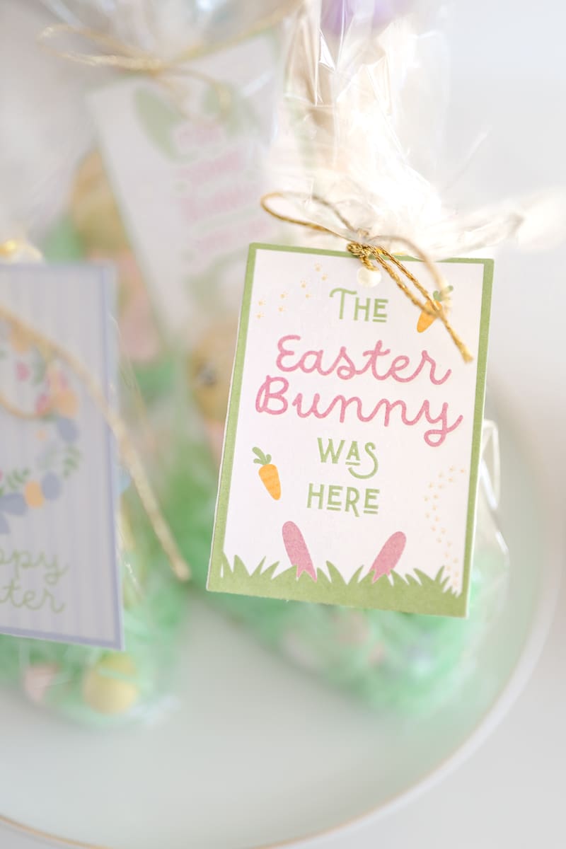 Blogger Stephanie Ziajka shows how to make Easter gifts look cute with printable Easter tags on Diary of a Debutante