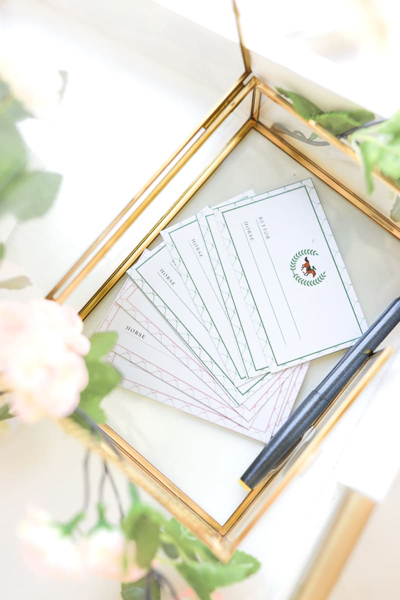 Printable Kentucky Derby betting slips for a simple pick-a-horse game