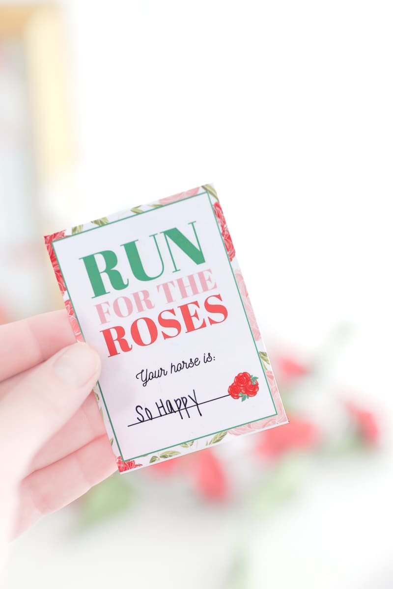 Run for the Roses raffle entry slip