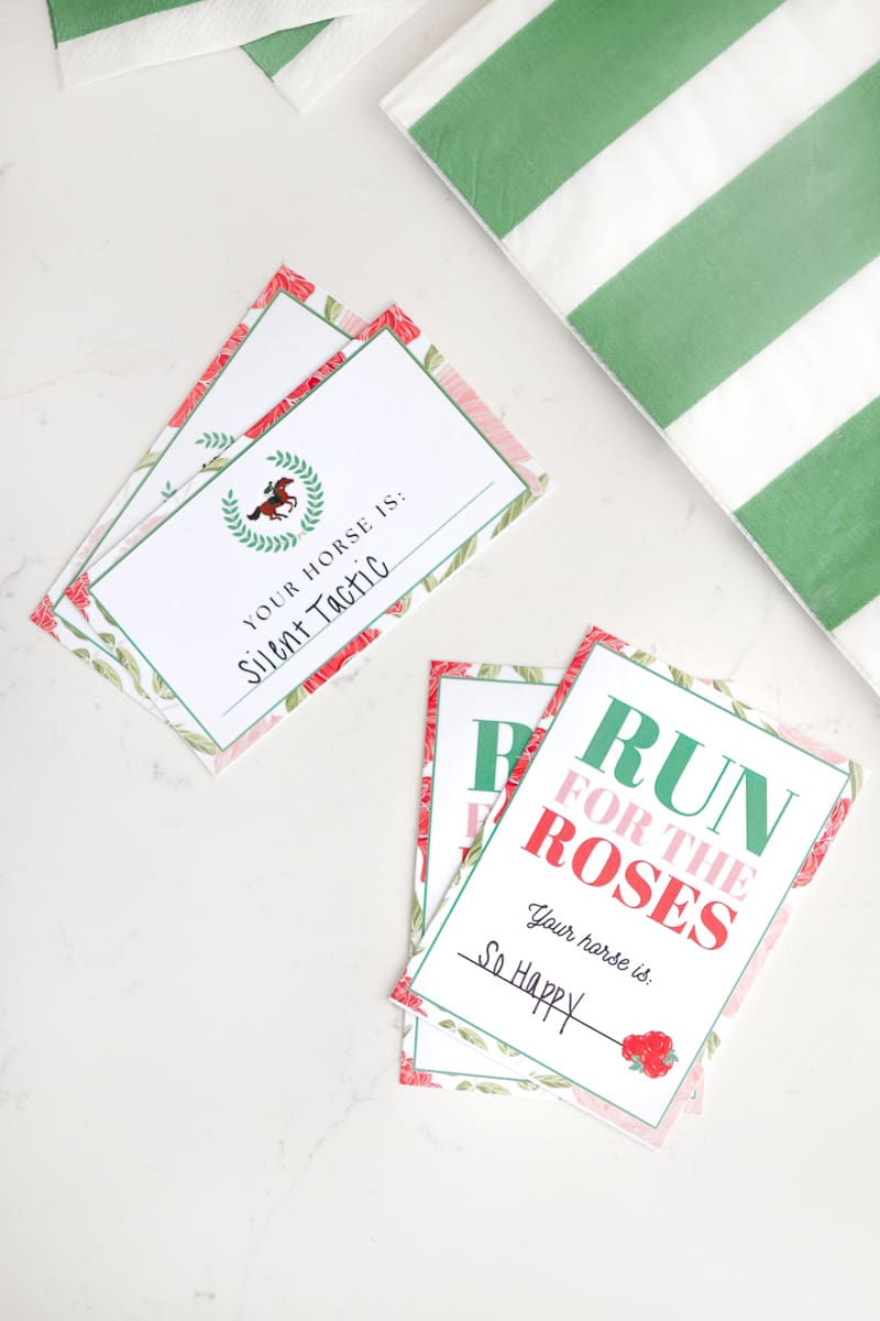 Cute Derby Day raffle slips created by Stephanie Ziajka from Debutante Studio