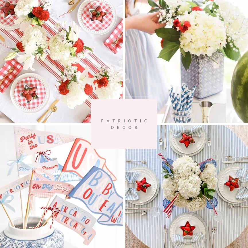 Red, white, and blue decor ideas curated by blogger Stephanie Ziajka on Diary of a Debutante